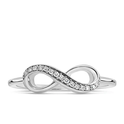 Infinity Ring with .05 Carat TW of Diamonds in 10kt White Gold