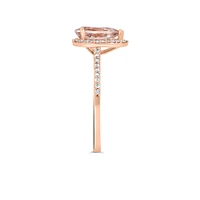 Ring with Morganite and .21 Carat TW of Diamonds 14kt Rose Gold