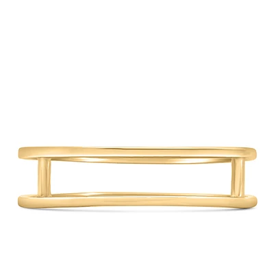 Everyday Stacking Double Line Ring 10kt Yellow Gold