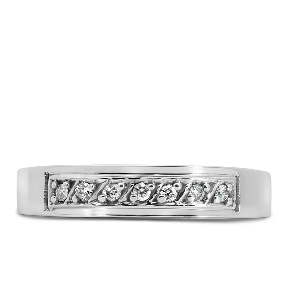 Matching Wedding Band with .07 Carat TW of Diamonds 10kt White Gold