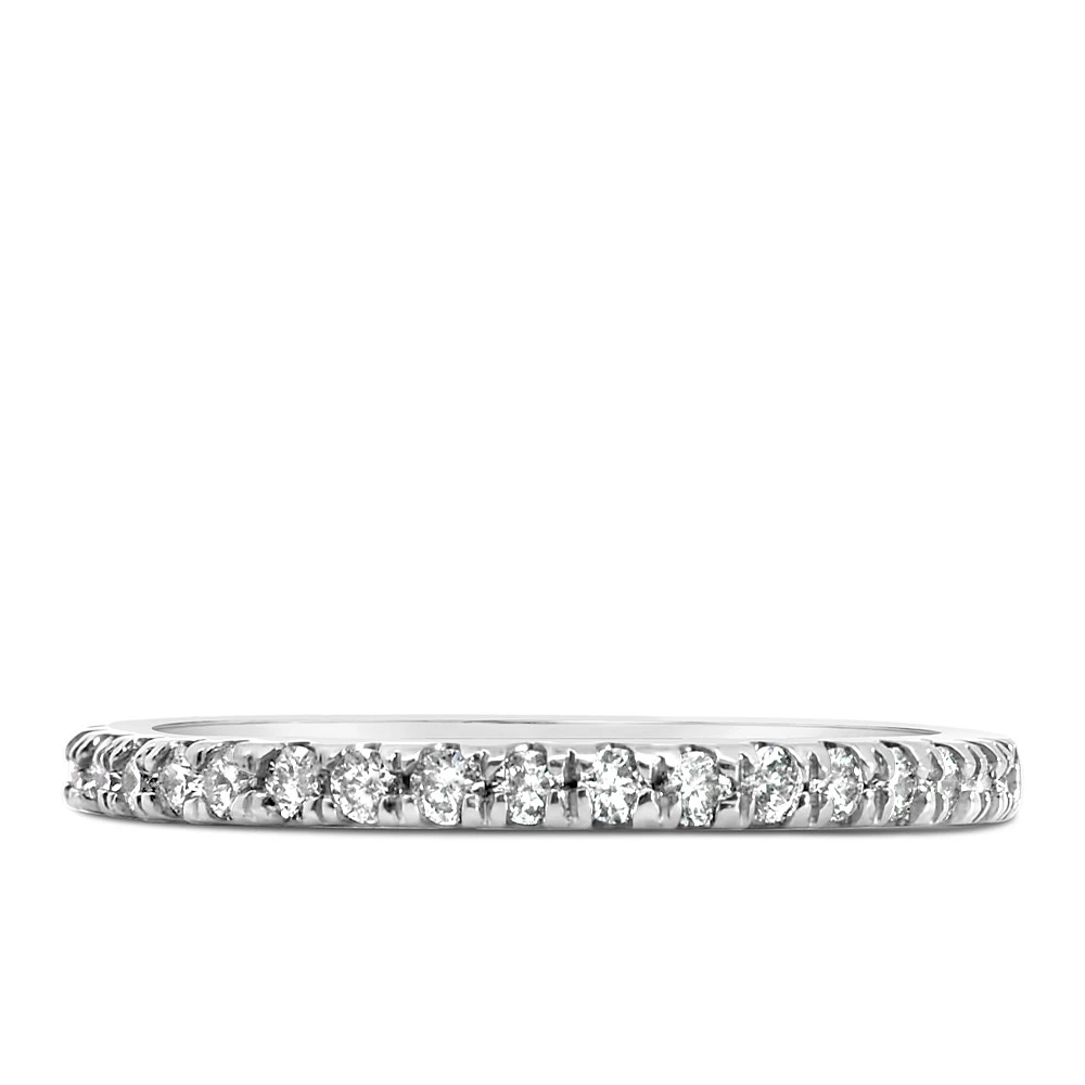 Northern Facet Matching Wedding Band with Carat TW of Diamonds 18kt White Gold