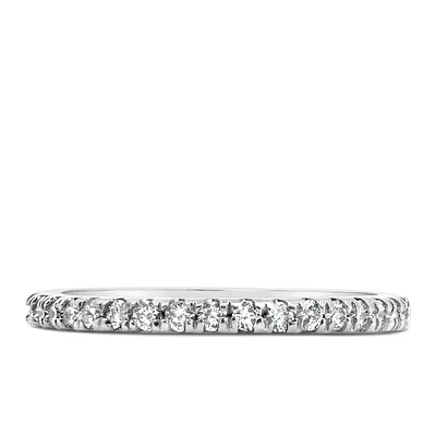 Northern Facet Matching Wedding Band with Carat TW of Diamonds 18kt White Gold