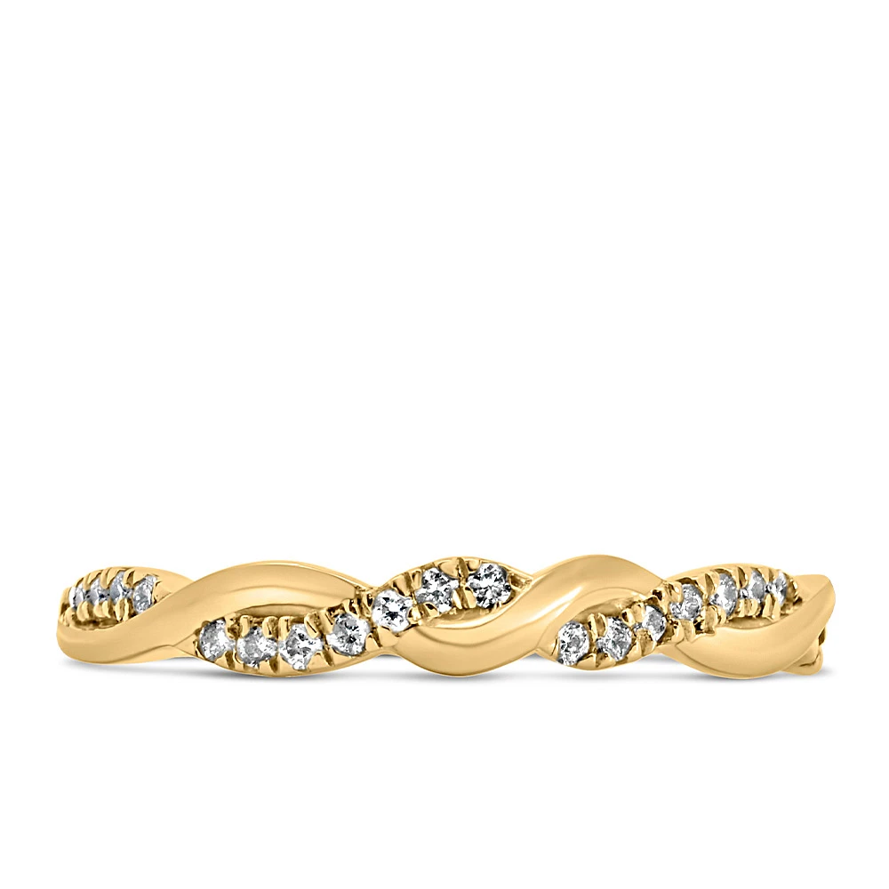 Fire of the North Matching Wedding Band with .14 Carat TW Diamonds 14kt Yellow Gold