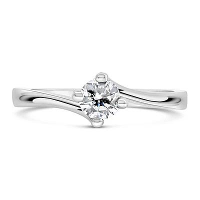 Solitaire Engagement Ring with .33 Carat Diamond in 14kt White Gold