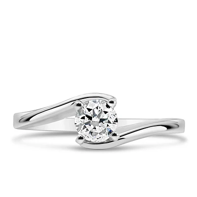 Solitaire Engagement Ring with .40 Carat Diamond in 14kt White Gold