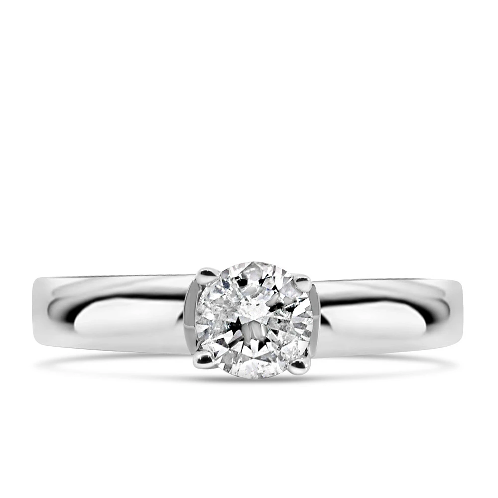 Solitaire Engagement Ring with .50 Carat Diamond 14kt White Gold