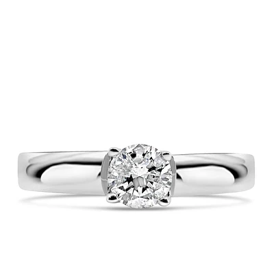 Solitaire Engagement Ring with .50 Carat Diamond in 14kt White Gold