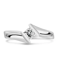 Fire of the North Solitaire Engagement Ring with .08 Carat Diamond 10kt White Gold