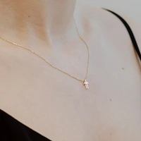 16″-18″ Mini Cross Necklace in 10kt White Gold