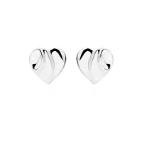 Wavy Heart Earrings in Sterling Silver