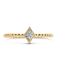 Rhombus Diamond Everyday Stacking Ring with .03 Carat TW of Diamonds 10kt Yellow Gold