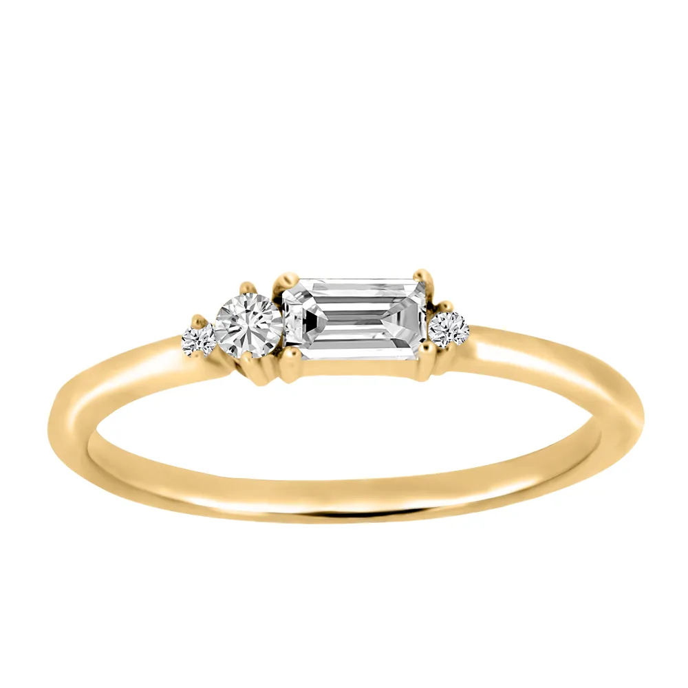 Petite Baguette Diamond Everyday Stacking Ring with .25 Carat TW of Diamonds in 14kt Yellow Gold