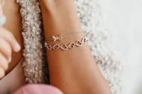 7.5″ Heart Bracelet with .50 Carat TW of Diamonds Sterling Silver