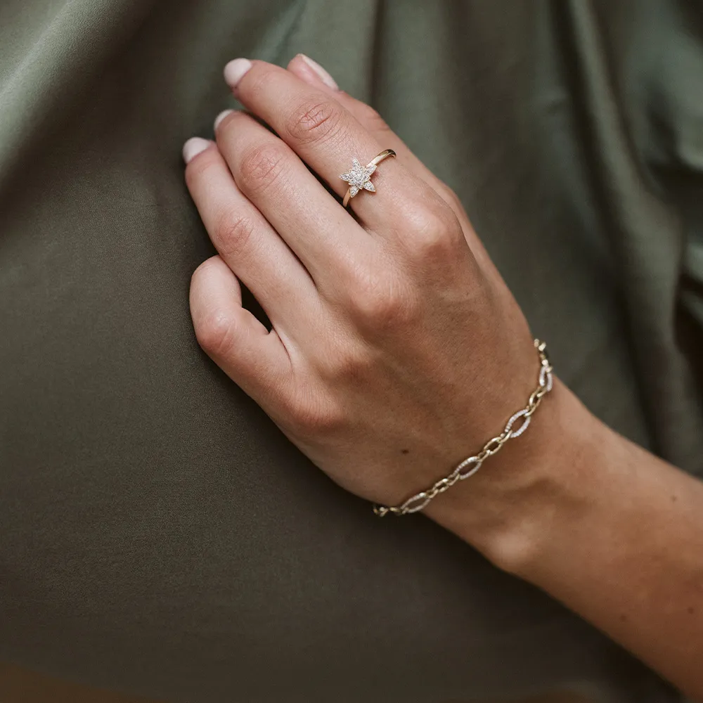 7.5″ Bracelet with .50 Carat TW of Diamonds 10kt Yellow and White Gold