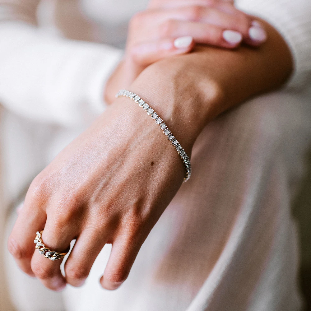 7.5″ Classic Tennis Bracelet with 3.00 Carat TW of Lab Created Diamonds in 14kt White Gold