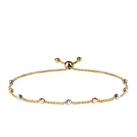 Adjustable Bracelet in 14kt Yellow, White, and Rose Gold