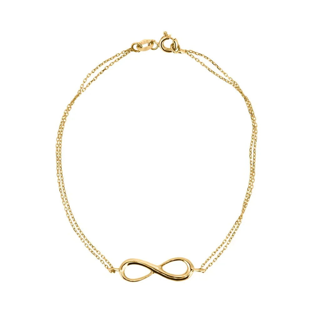 7″ Double Strand Infinity Bracelet in 10kt Yellow Gold