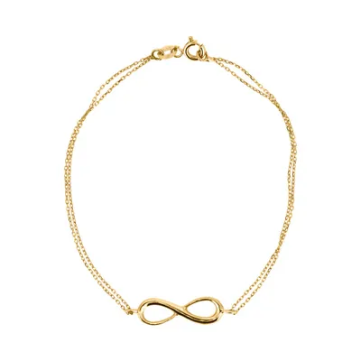 7″ Double Strand Infinity Bracelet in 10kt Yellow Gold