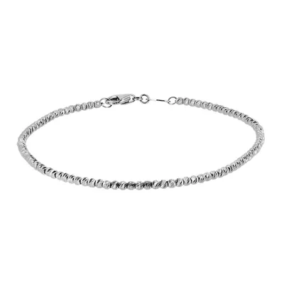 7″ Bead Bracelet in 10kt White Gold