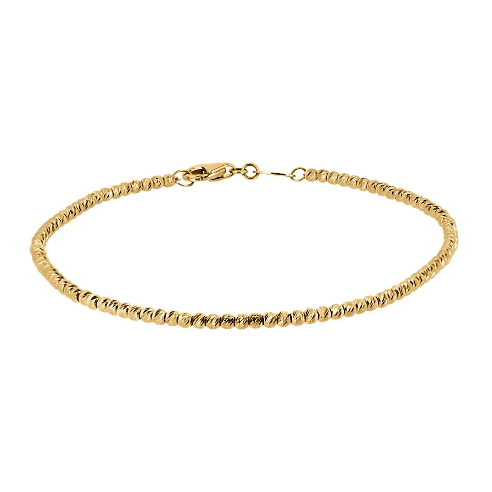 7″ Bead Bracelet 10kt Yellow Gold