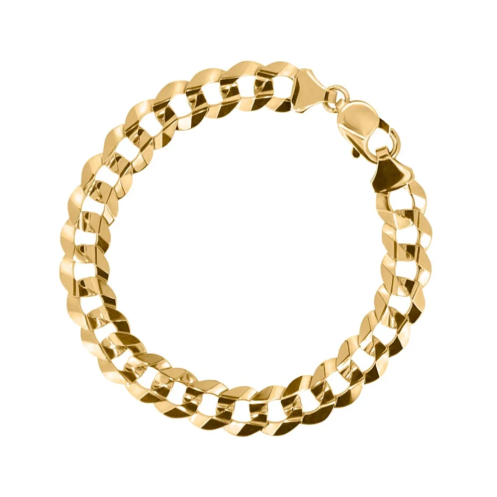 8″ Concave Curb Bracelet 10kt Yellow Gold