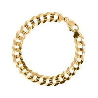 8″ Concave Curb Bracelet 10kt Yellow Gold