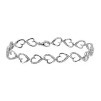 7.5″ Heart Bracelet with .50 Carat TW of Diamonds Sterling Silver