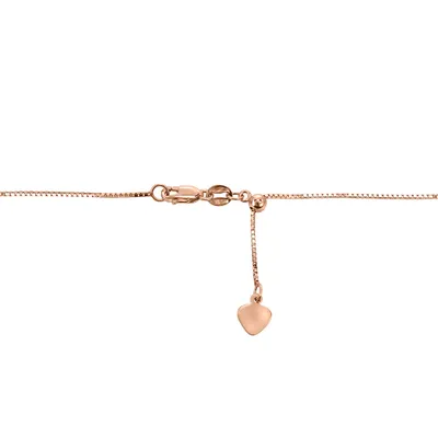 Adjustable 22″ Box Chain in 14kt Rose Gold