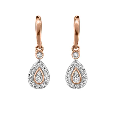 Earrings with .25 Carat TW of Diamonds in 10kt Rose Gold