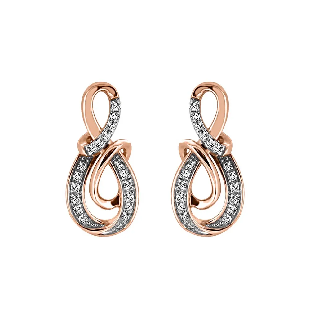 Infinity Earrings with .15 Carat TW of Diamonds in 10kt Rose Gold