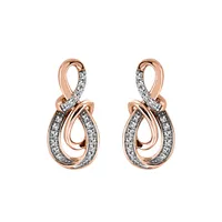 Infinity Earrings with .15 Carat TW of Diamonds in 10kt Rose Gold