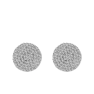 Circle Earrings with .50 Carat TW of Diamonds in 14kt White Gold