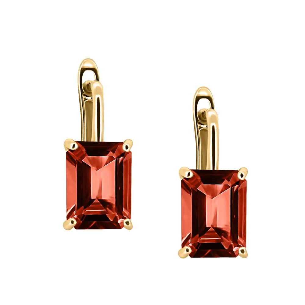 Cleo Earrings with Garnet 10kt Yellow Gold