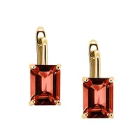 Cleo Earrings with Garnet 10kt Yellow Gold