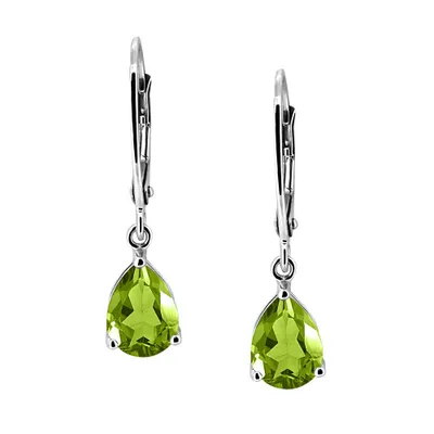 Ivy Earrings with Peridot in 10kt White Gold