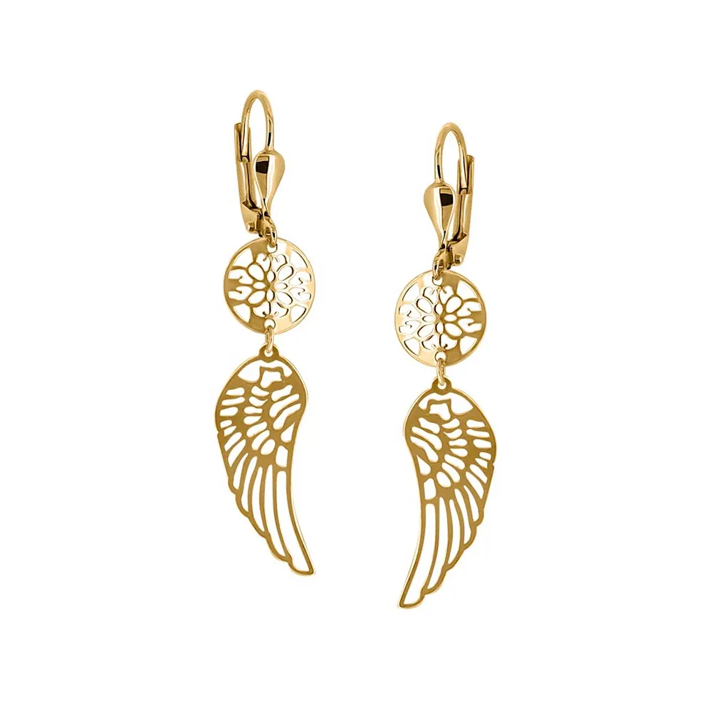 Wing Earrings 10kt Yellow Gold