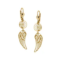 Wing Earrings 10kt Yellow Gold