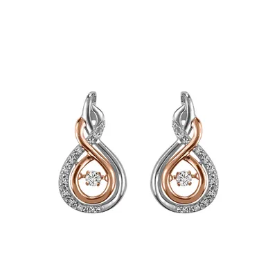 Luminance Earrings with .16 Carat TW of Diamonds in Sterling Silver and 10kt Rose Gold