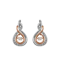 Luminance Earrings with .16 Carat TW of Diamonds in Sterling Silver and 10kt Rose Gold