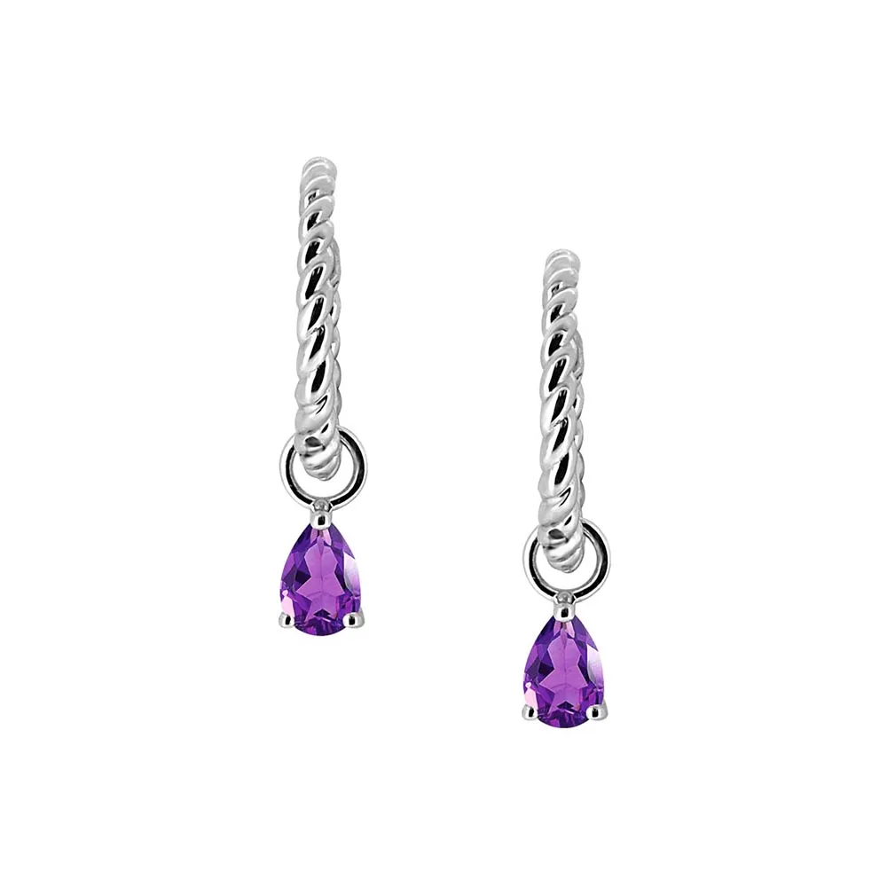 Earrings with Amethyst in Sterling Silver