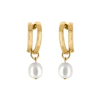 Earrings with Pearl in Gold Plated Sterling Silver