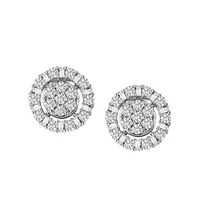 Circle Earrings with .50 Carat TW of Diamonds in Sterling Silver