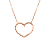 16”-18″ Heart Necklace in 14kt Rose Gold