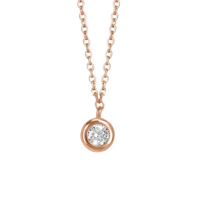 15″-17″ Kinley Necklace with Cubic Zirconia 10kt Rose Gold