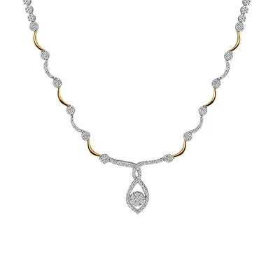 Necklace with 1.00 Carat TW of Diamonds in Gold Plated Sterling Silver