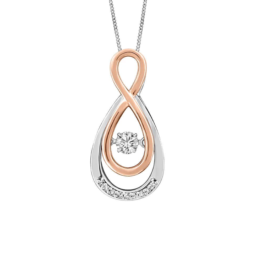 Luminance Fire of the North Canadian Diamond Pendant with .20 Carat TW of Diamonds in 10kt White and Rose Gold with Chain