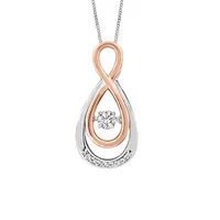 Luminance Fire of the North Canadian Diamond Pendant with .20 Carat TW of Diamonds in 10kt White and Rose Gold with Chain