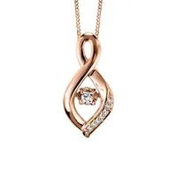 Luminance Canadian Diamond Pendant with .05 Carat TW of Diamonds 10kt Rose Gold Chain