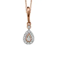 Pendant with .25 Carat TW of Diamonds in 10kt Rose Gold with Chain