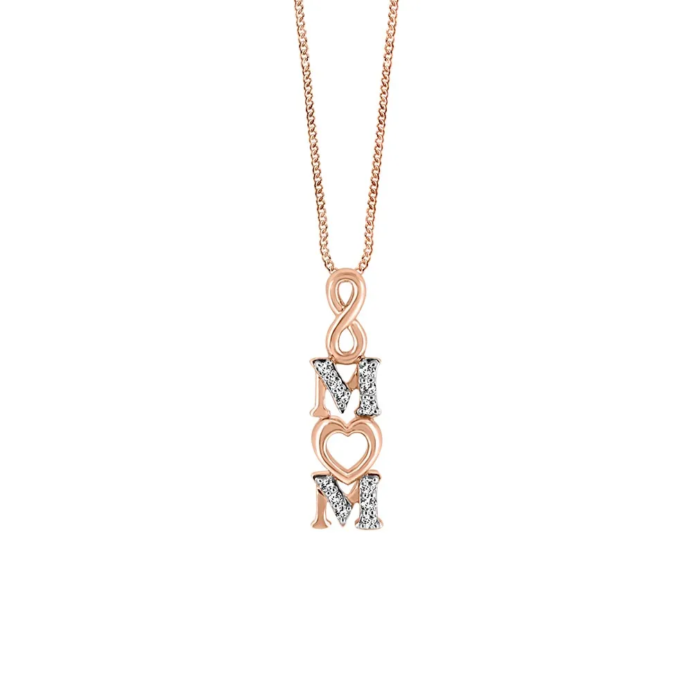 Infinity Mom Pendant with .07 Carat TW of Diamonds 10kt Rose Gold